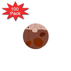 Brown Abstract Design 1  Mini Buttons (100 Pack)  by Valentinaart