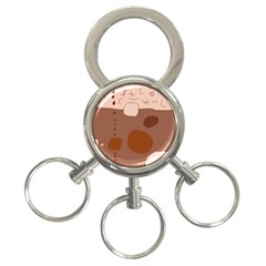 Brown Abstract Design 3-ring Key Chains by Valentinaart