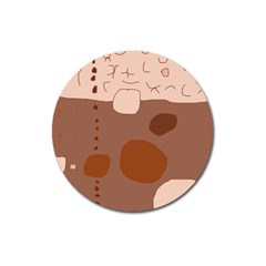 Brown Abstract Design Magnet 3  (round) by Valentinaart