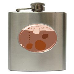 Brown Abstract Design Hip Flask (6 Oz) by Valentinaart