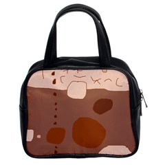 Brown Abstract Design Classic Handbags (2 Sides) by Valentinaart