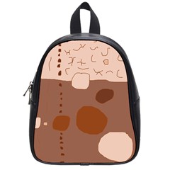 Brown Abstract Design School Bags (small)  by Valentinaart