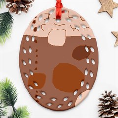 Brown Abstract Design Ornament (oval Filigree)  by Valentinaart