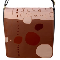 Brown Abstract Design Flap Messenger Bag (s) by Valentinaart