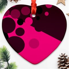 Pink Dots Ornament (heart)  by Valentinaart