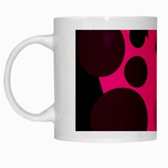 Pink Dots White Mugs by Valentinaart