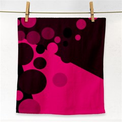 Pink Dots Face Towel by Valentinaart