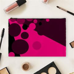 Pink Dots Cosmetic Bag (large)  by Valentinaart