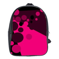 Pink Dots School Bags(large)  by Valentinaart