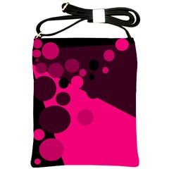 Pink Dots Shoulder Sling Bags by Valentinaart