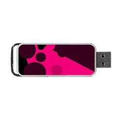 Pink Dots Portable Usb Flash (one Side)