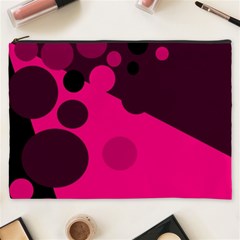 Pink Dots Cosmetic Bag (xxxl)  by Valentinaart