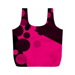 Pink Dots Full Print Recycle Bags (m)  by Valentinaart