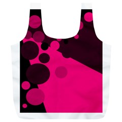 Pink Dots Full Print Recycle Bags (l)  by Valentinaart