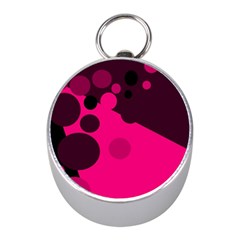 Pink Dots Mini Silver Compasses