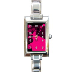 Pink Dots Rectangle Italian Charm Watch by Valentinaart