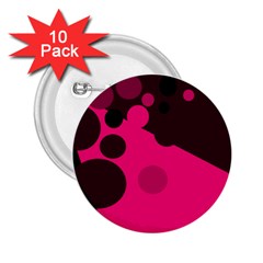 Pink Dots 2 25  Buttons (10 Pack)  by Valentinaart