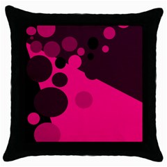 Pink Dots Throw Pillow Case (black) by Valentinaart