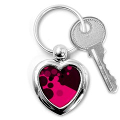 Pink Dots Key Chains (heart)  by Valentinaart