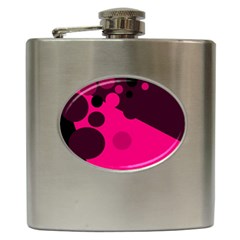 Pink Dots Hip Flask (6 Oz) by Valentinaart