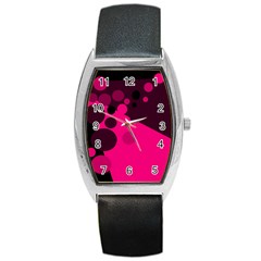 Pink Dots Barrel Style Metal Watch by Valentinaart