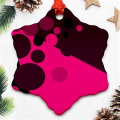 Pink Dots Snowflake Ornament (2-side)