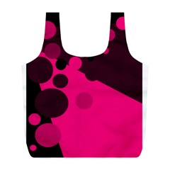 Pink Dots Full Print Recycle Bags (l)  by Valentinaart