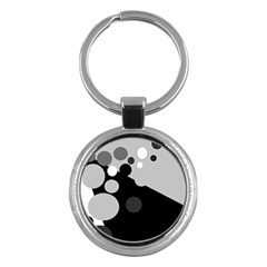 Gray Decorative Dots Key Chains (round)  by Valentinaart