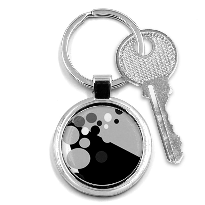 Gray decorative dots Key Chains (Round) 