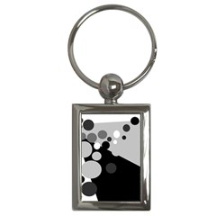 Gray Decorative Dots Key Chains (rectangle)  by Valentinaart