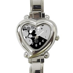 Gray Decorative Dots Heart Italian Charm Watch by Valentinaart