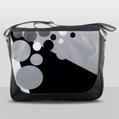 Gray Decorative Dots Messenger Bags by Valentinaart