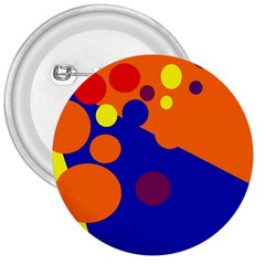 Blue And Orange Dots 3  Buttons by Valentinaart