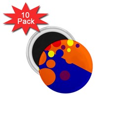 Blue And Orange Dots 1 75  Magnets (10 Pack)  by Valentinaart