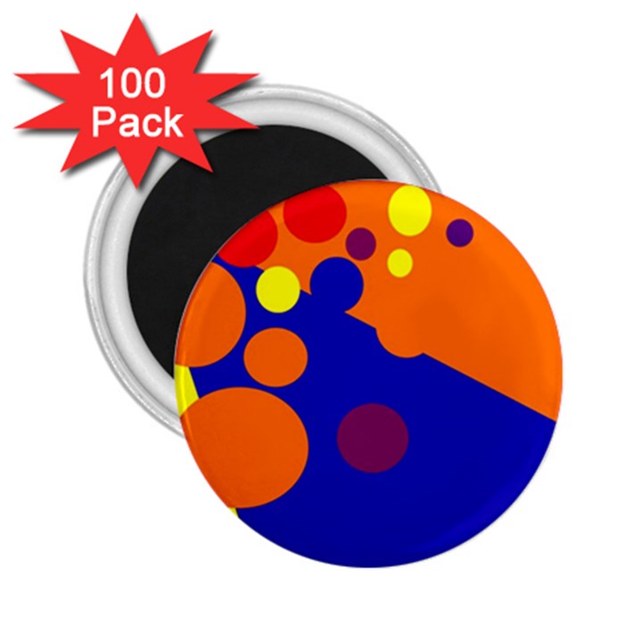 Blue and orange dots 2.25  Magnets (100 pack) 