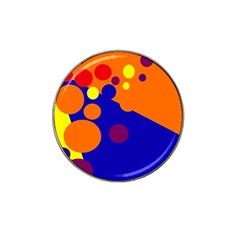 Blue And Orange Dots Hat Clip Ball Marker (4 Pack) by Valentinaart