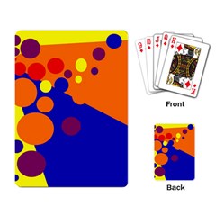 Blue And Orange Dots Playing Card by Valentinaart