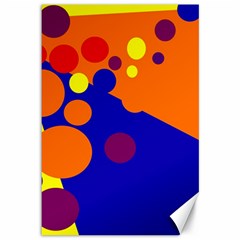 Blue And Orange Dots Canvas 12  X 18   by Valentinaart