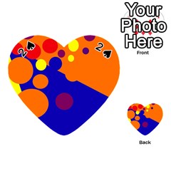 Blue And Orange Dots Playing Cards 54 (heart)  by Valentinaart