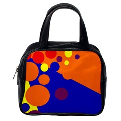 Blue And Orange Dots Classic Handbags (one Side) by Valentinaart