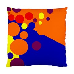 Blue And Orange Dots Standard Cushion Case (one Side) by Valentinaart