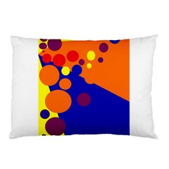 Blue And Orange Dots Pillow Case by Valentinaart