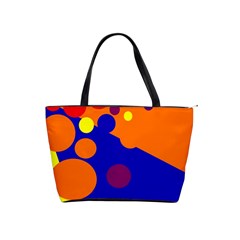 Blue And Orange Dots Shoulder Handbags by Valentinaart