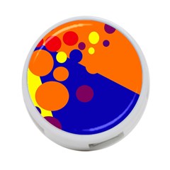 Blue And Orange Dots 4-port Usb Hub (one Side) by Valentinaart