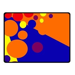 Blue And Orange Dots Fleece Blanket (small)