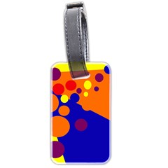 Blue And Orange Dots Luggage Tags (two Sides) by Valentinaart