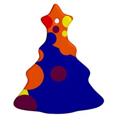 Blue And Orange Dots Christmas Tree Ornament (2 Sides)