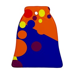 Blue And Orange Dots Bell Ornament (2 Sides) by Valentinaart