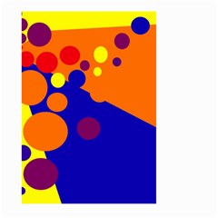 Blue And Orange Dots Large Garden Flag (two Sides) by Valentinaart