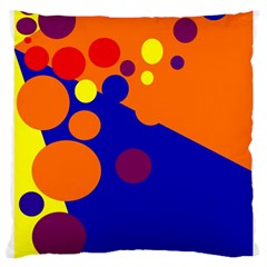 Blue And Orange Dots Large Cushion Case (two Sides) by Valentinaart